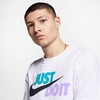 Nike Men’s Just Do It Sportswear T-Shirt(White/Spirit Teal/Atomic Violet/Black)
