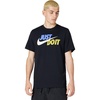 Nike Men’s Just Do It Sportswear T-Shirt(Black/Sapphire/Sail/Saffron Quartz)