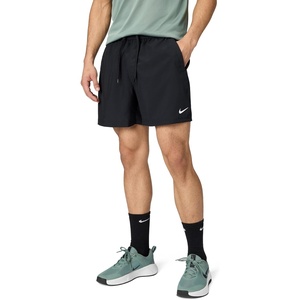 Nike Men’s Form Dri-FIT 5″ Workout Shorts; Unlined Training Shorts(Black/White)