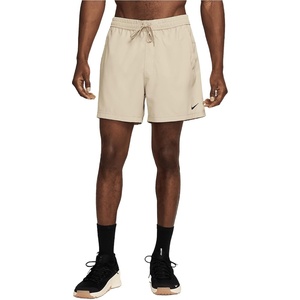 Nike Men’s Form Dri-FIT 5″ Workout Shorts; Unlined Training Shorts(Desert Khaki/Black)