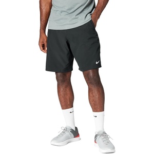 Nike Men’s Form Dri-FIT 9″ Workout Shorts; Unlined Training Shorts(Black/White)