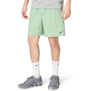 Nike Men’s Form Dri-FIT 9″ Workout Shorts; Unlined Training Shorts(Steam/Black)