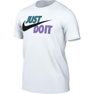 Nike Men’s Just Do It Sportswear T-Shirt(White/Spirit Teal/Atomic Violet/Black)