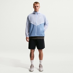 Nike Men’s Wind Runner Lightweight Full Zip UV Jacket(Hydrogen Blue/Work Blue/White)