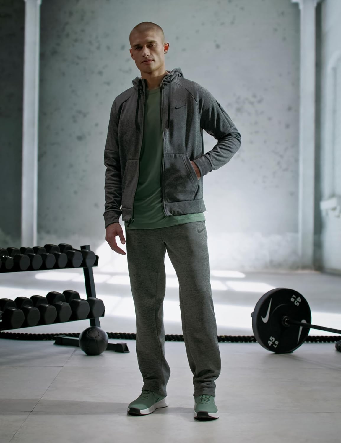 image:imageNike Mens Therma Training PantsCharcoal HeathrBlack