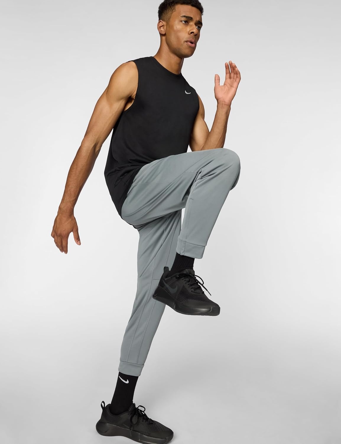 image:imageNike Mens Totality DriFIT Tapered Versatile PantsSmoke GreyBlack
