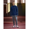 Nike Men’s Miler Dri-fit Uv Long-Sleeve Half Zip Running Top(Midnight Navy/Reflective Silver)