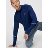 Nike Men’s Miler Dri-fit Uv Long-Sleeve Half Zip Running Top(Midnight Navy/Reflective Silver)