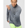 Nike Men’s Miler Dri-fit Uv Long-Sleeve Half Zip Running Top(Smoke Grey/Reflective Silver)