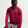 Nike Men’s Miler Dri-fit Uv Long-Sleeve Half Zip Running Top(Tough Red/Reflective Silver)