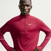 Nike Men’s Miler Dri-fit Uv Long-Sleeve Half Zip Running Top(Tough Red/Reflective Silver)