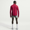 Nike Men’s Miler Dri-fit Uv Long-Sleeve Half Zip Running Top(Tough Red/Reflective Silver)