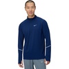 Nike Men’s Miler Dri-fit Uv Long-Sleeve Half Zip Running Top(Midnight Navy/Reflective Silver)