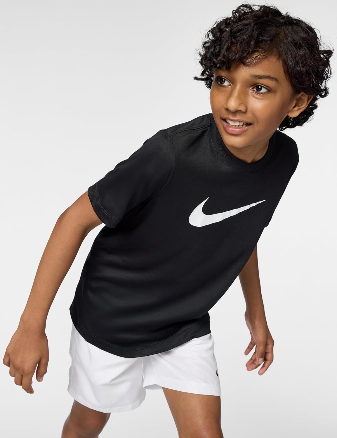 image:imageNike Big Kids Legend DriFIT TShirt Large Swoosh Logo Boys and GirlsBlack