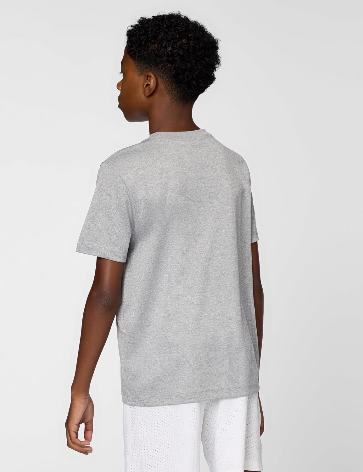 image:imageNike Big Kids Legend DriFIT TShirt Large Swoosh Logo Boys and GirlsTumbled GreyFlat SilverHeather