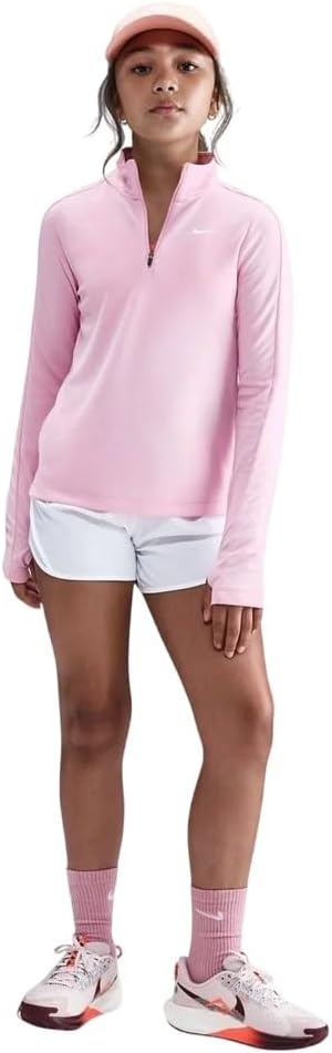 image:imageNike Girls DriFIT LongSleeve 14Zip TopPeonyWhite