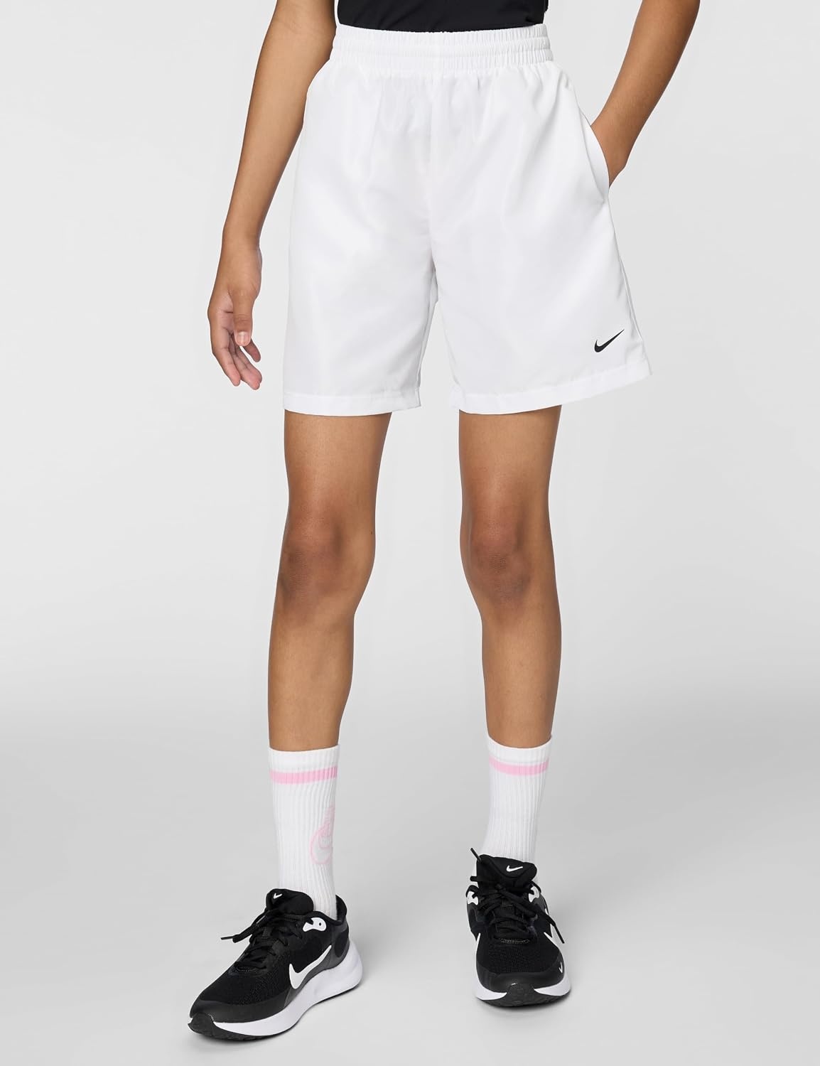 image:imageNike Unisex Big Kids Multi DriFIT Training Shorts Boys and GirlsWhiteWhiteBlack