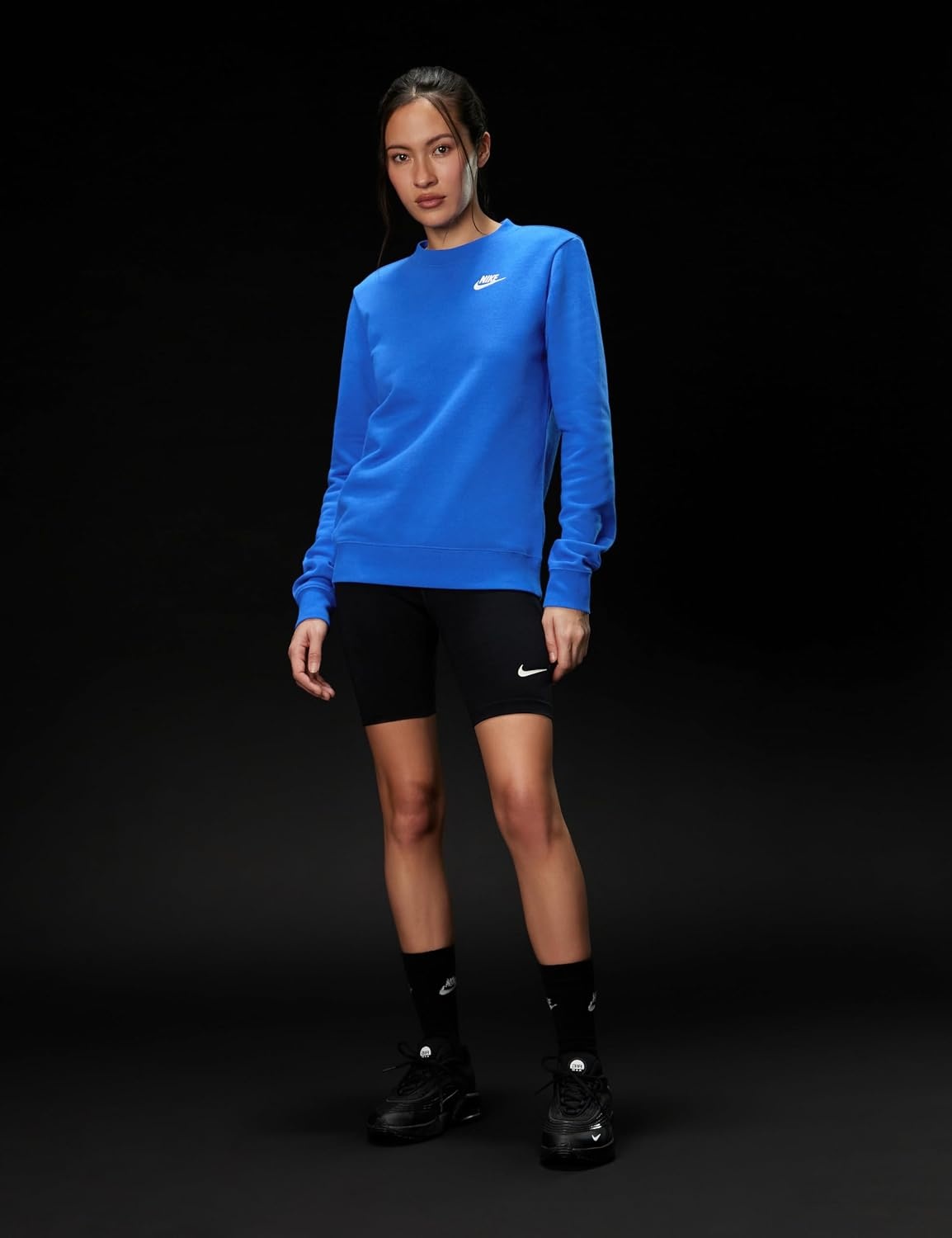 image:imageNike Womens Sportswear Club Fleece CrewNeck SweatshirtGame RoyalWhite