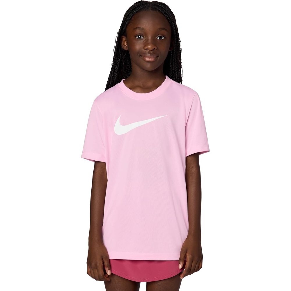 image:imageNike Big Kids Legend DriFIT TShirt Large Swoosh Logo Boys and GirlsPink Rise