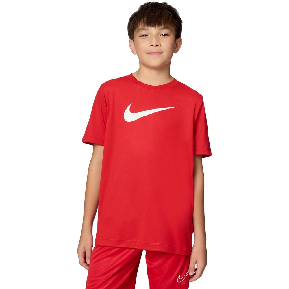 image:imageNike Big Kids Legend DriFIT TShirt Large Swoosh Logo Boys and GirlsUniversity Red