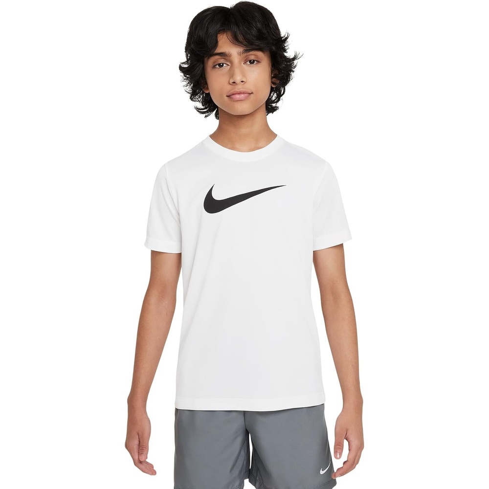 image:imageNike Big Kids Legend DriFIT TShirt Large Swoosh Logo Boys and GirlsWhite