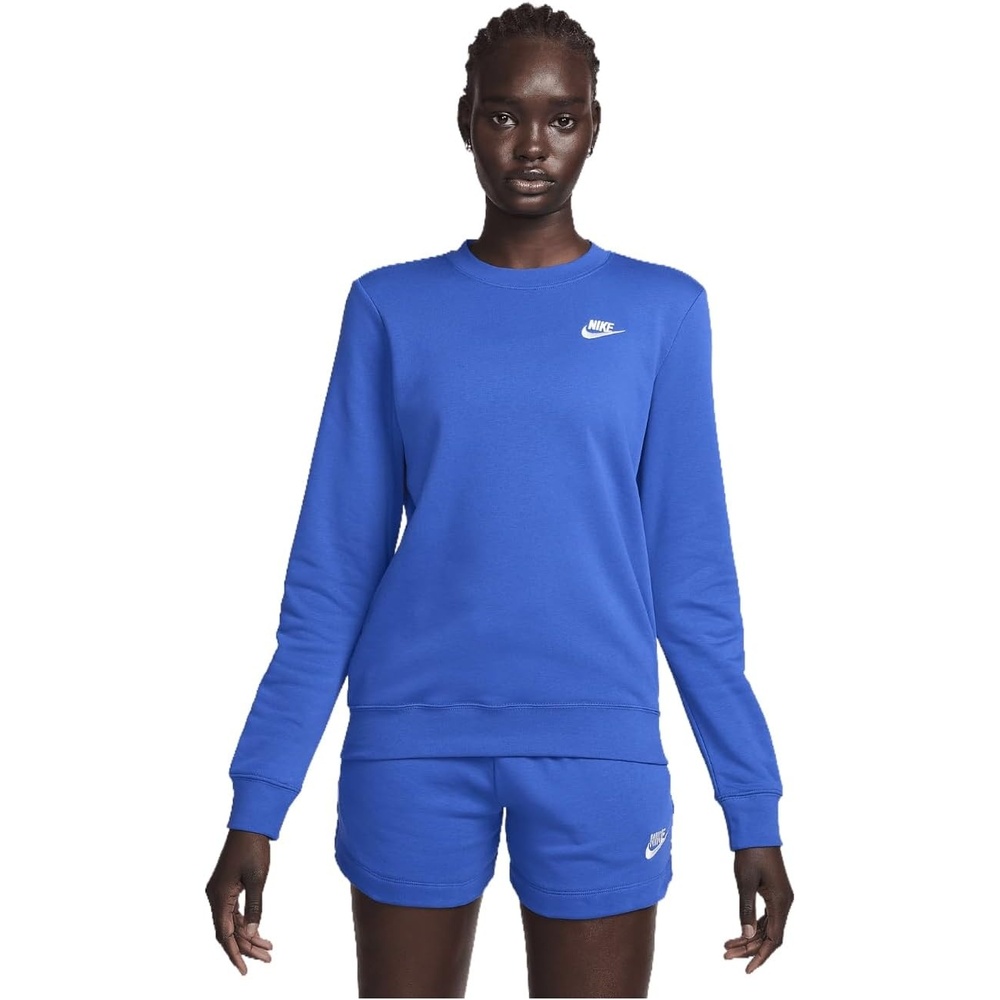 image:imageNike Womens Sportswear Club Fleece CrewNeck SweatshirtGame RoyalWhite