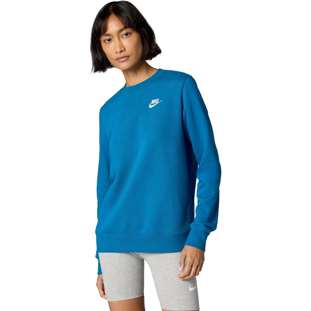 image:imageNike Womens Sportswear Club Fleece CrewNeck SweatshirtGreen AbyssWhite