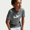 Nike Big Kids’ Legend Dri-FIT T-Shirt (Large Swoosh Logo) – Boys and Girls(Smoke Grey)