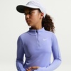 Nike Girls’ Dri-FIT Long-Sleeve 1/4-Zip Top(Light Thistle/White)