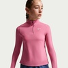 Nike Girls’ Dri-FIT Long-Sleeve 1/4-Zip Top(Peony/White)