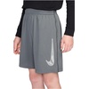 Nike Unisex Big Kids’ Multi Dri-FIT Training Shorts (Large Swoosh Logo) – Boys and Girls(Smoke Grey/White)