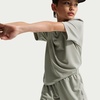 Nike Unisex Big Kids’ Multi Dri-FIT Training Shorts (Large Swoosh Logo) – Boys and Girls(Spruce Fog/White)