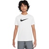 Nike Big Kids’ Legend Dri-FIT T-Shirt (Large Swoosh Logo) – Boys and Girls(White)