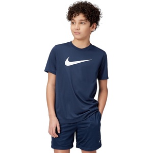 Nike Big Kids’ Legend Dri-FIT T-Shirt (Large Swoosh Logo) – Boys and Girls(Midnight Navy)