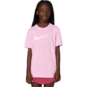 Nike Big Kids’ Legend Dri-FIT T-Shirt (Large Swoosh Logo) – Boys and Girls(Pink Rise)