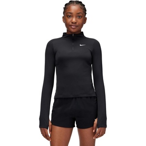 Nike Girls’ Dri-FIT Long-Sleeve 1/4-Zip Top(Black/White)