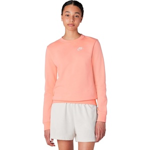 Nike Women’s Sportswear Club Fleece Crew-Neck Sweatshirt(Crimson Bliss/White)