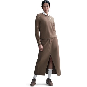 Nike Women’s Sportswear Club Fleece Crew-Neck Sweatshirt(Mink Brown/Heather/White)