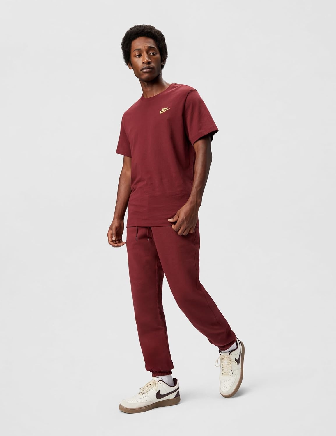 image:imageNike Mens Club Cuffed Brushed Fleece PantsDark Team RedDark Team RedWhite