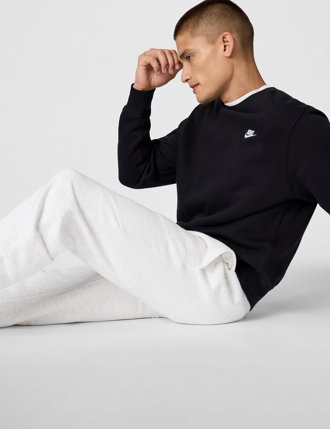 image:imageNike Mens Club JoggersBirch HeatherWhiteWhite