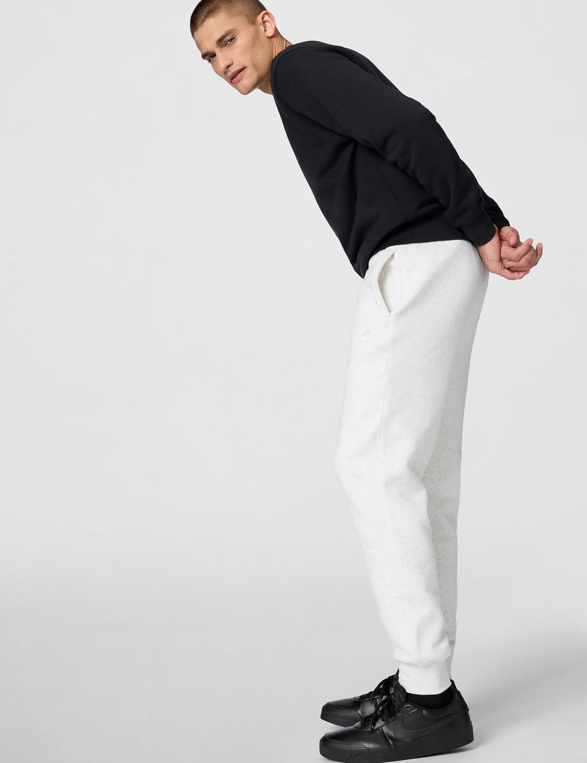 image:imageNike Mens Club JoggersBirch HeatherWhiteWhite