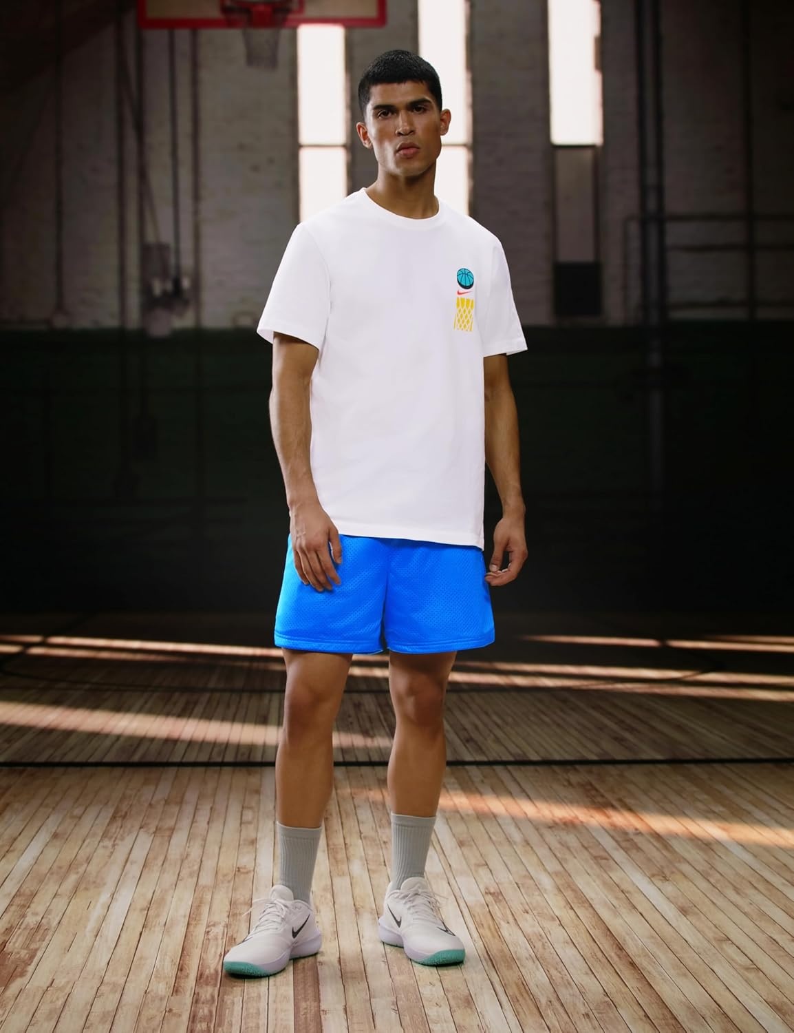 image:imageNike Mens DriFIT Practice Mesh 5 ShortPacific BluePale Ivory