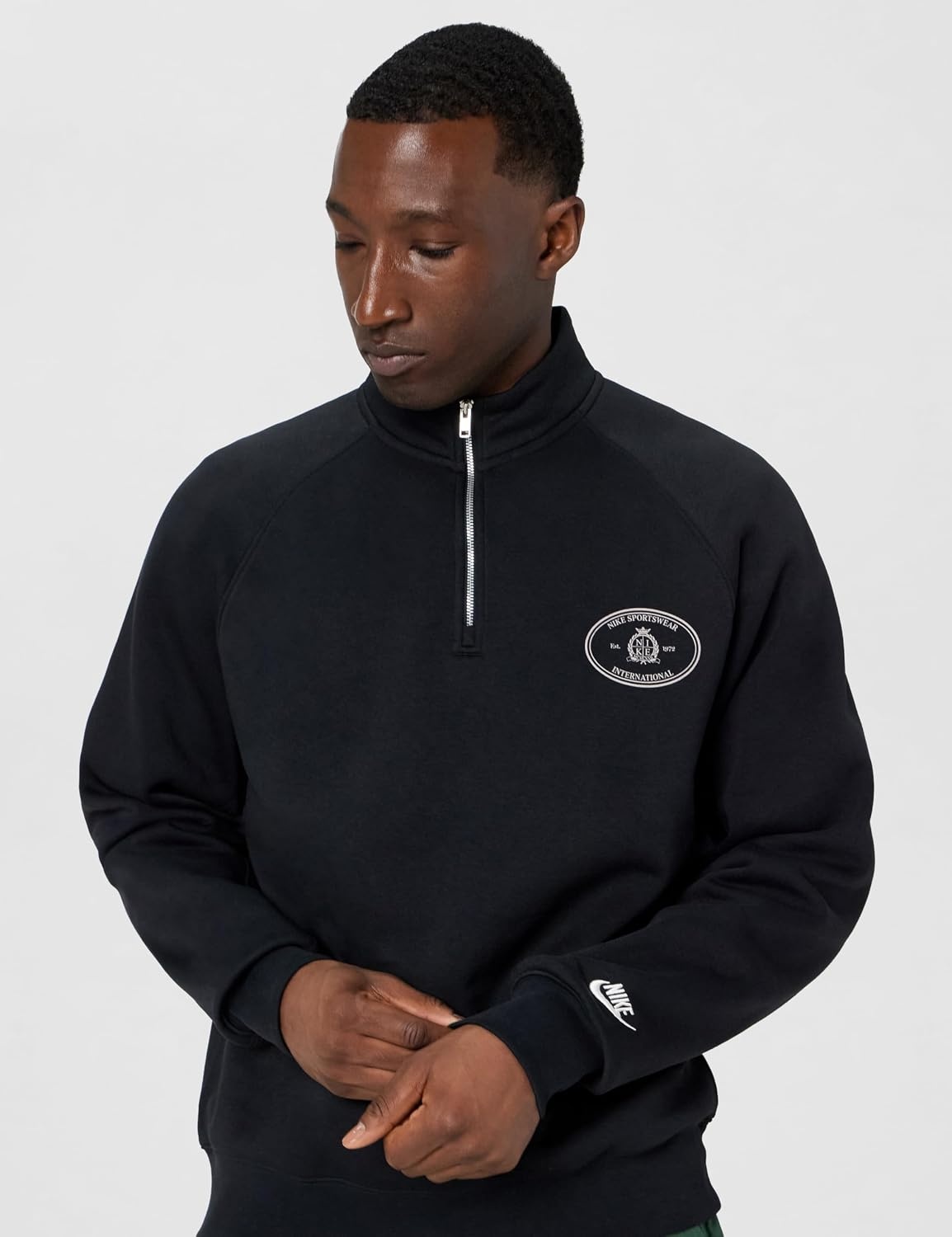 image:imageNike Mens Sportswear Club Halfzip Fleece SweatshirtBlackBlack