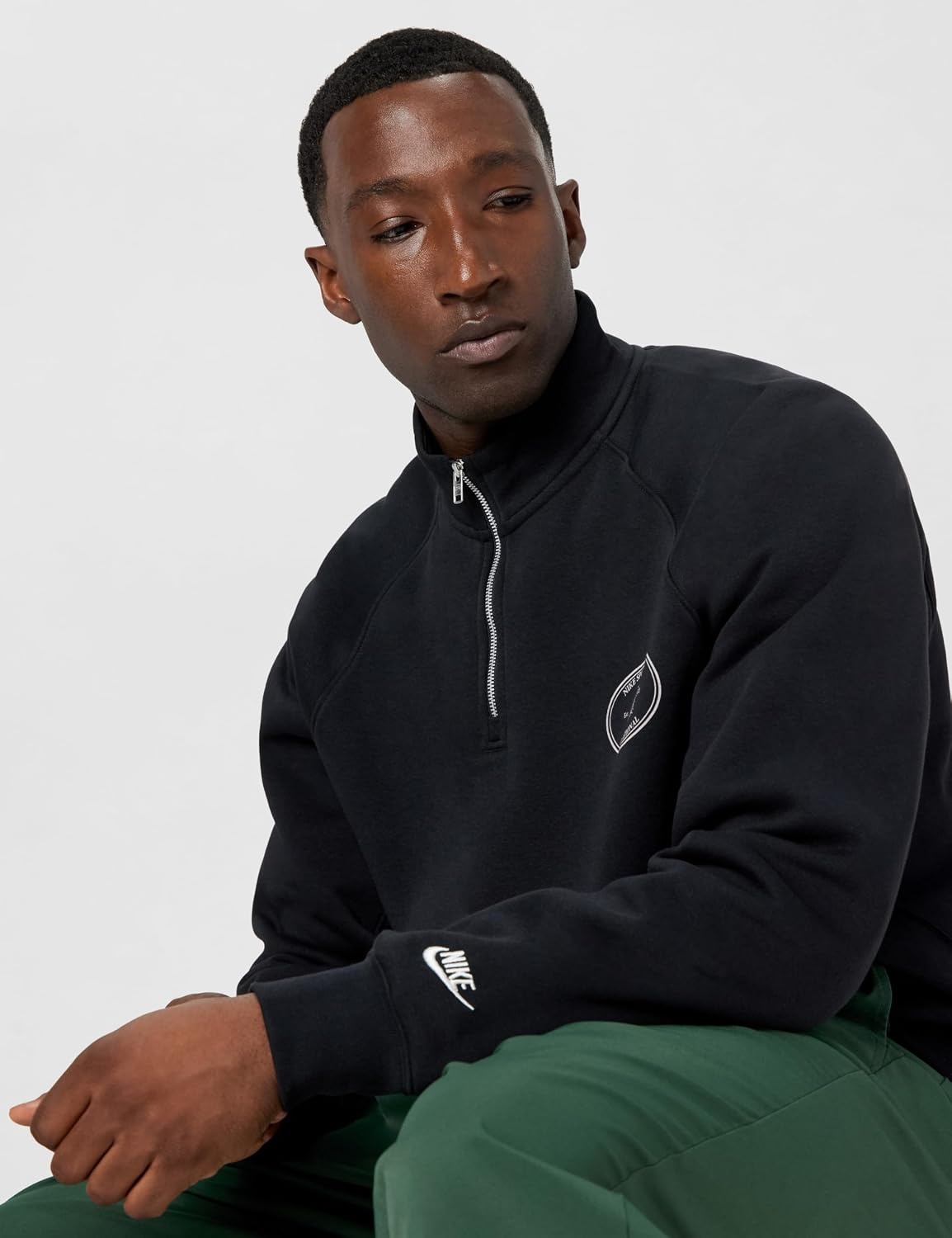 image:imageNike Mens Sportswear Club Halfzip Fleece SweatshirtBlackBlack
