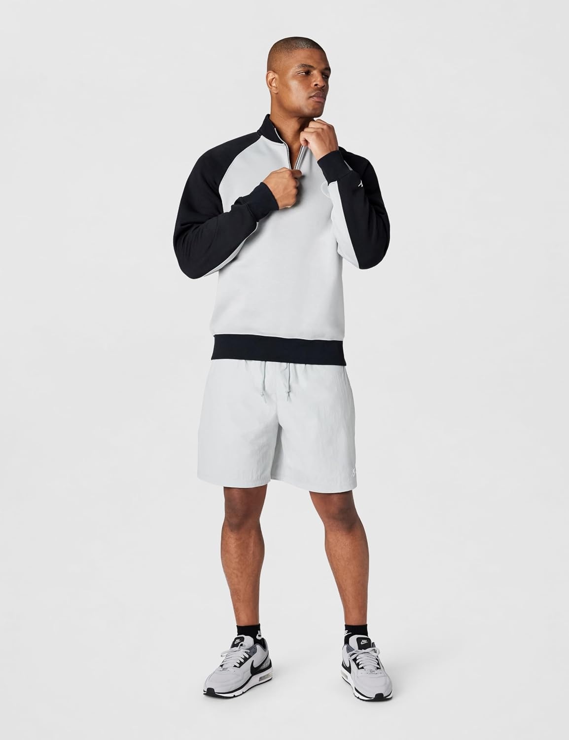 image:imageNike Mens Sportswear Club Halfzip Fleece SweatshirtLight Smoke GreyBlack