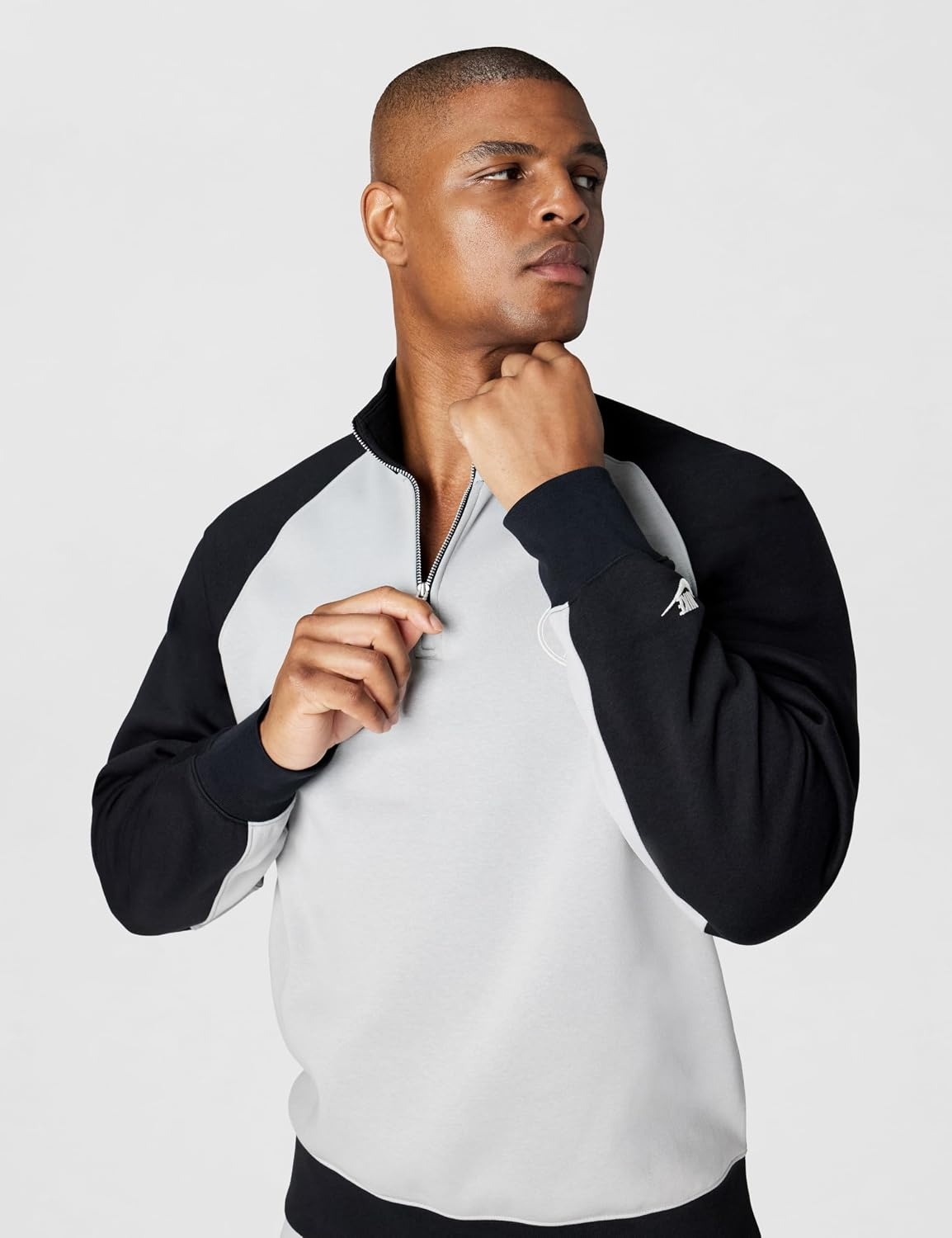 image:imageNike Mens Sportswear Club Halfzip Fleece SweatshirtLight Smoke GreyBlack