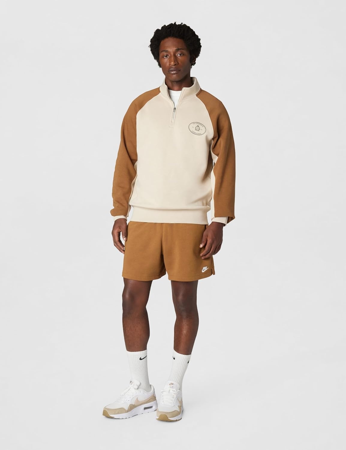 image:imageNike Mens Sportswear Club Halfzip Fleece SweatshirtSanddriftAle Brown