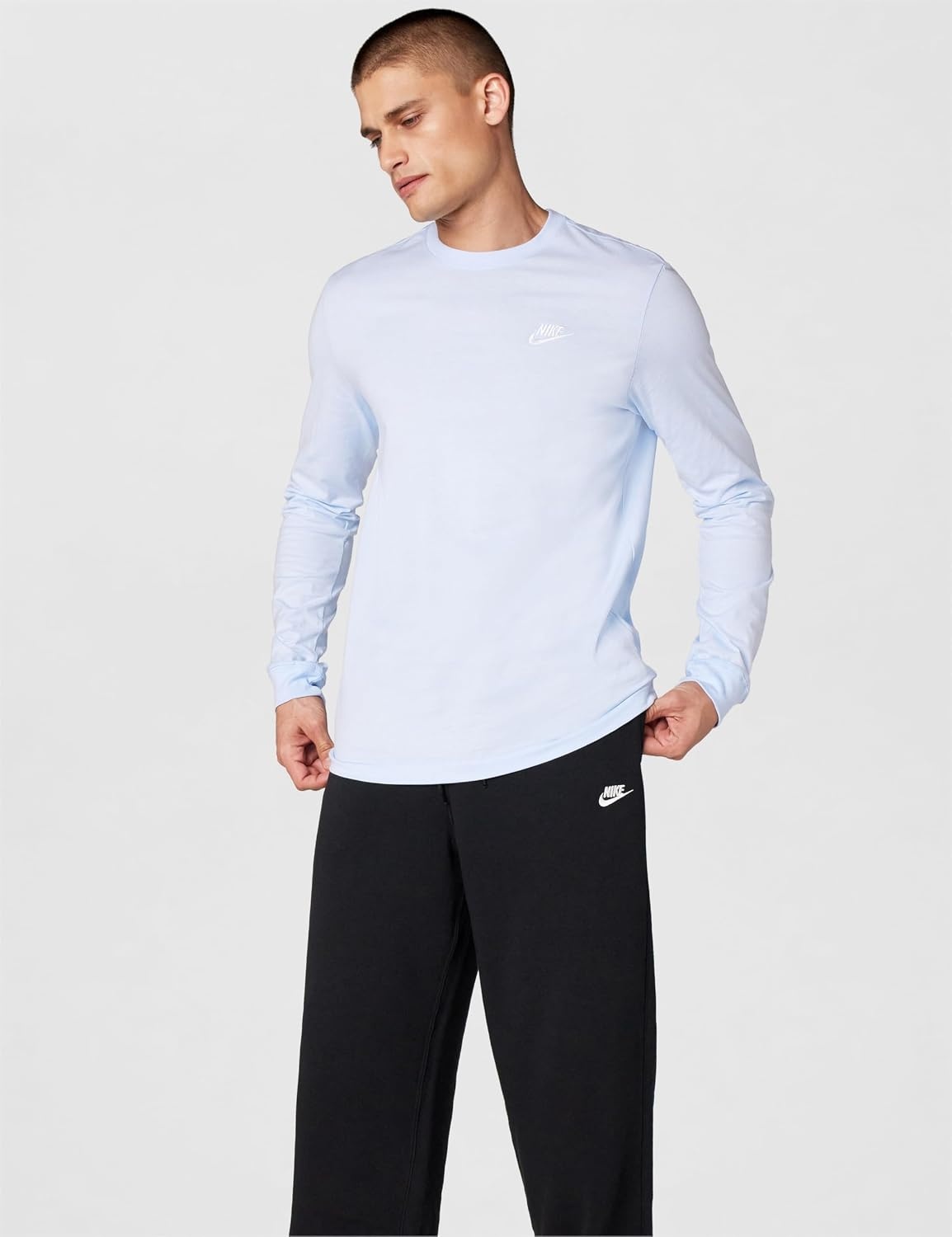 image:imageNike Mens Sportswear Club LongSleeve TShirtHydrogen Blue