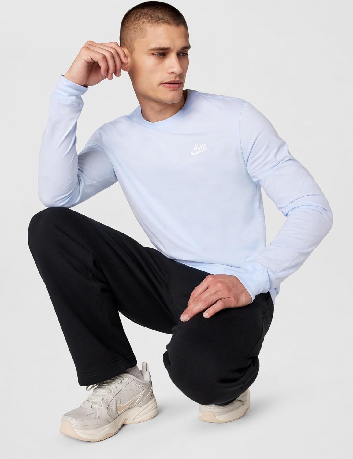 image:imageNike Mens Sportswear Club LongSleeve TShirtHydrogen Blue
