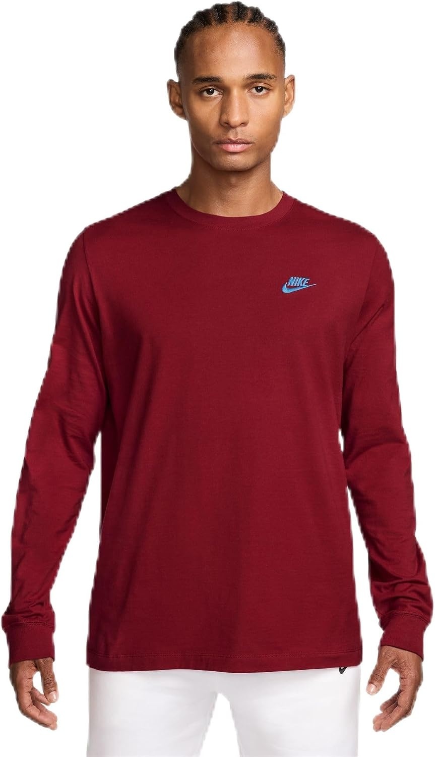 image:imageNike Mens Sportswear Club LongSleeve TShirtTough Red